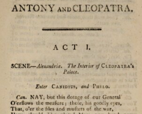 Antony and Cleopatra, text